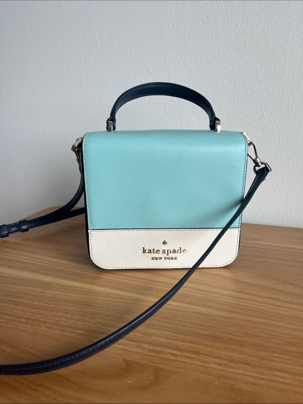 kate spade Aqua, Cream & Navy Small Crossbody Satchel